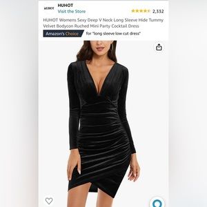 Huhot Sexy Velvet Wrap Dress
